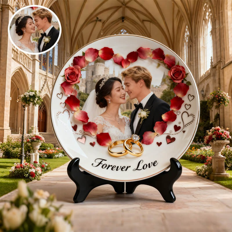Personalized Ceramic Plates Forever Love Happy Wedding Christmas Gifts For Husband Wife