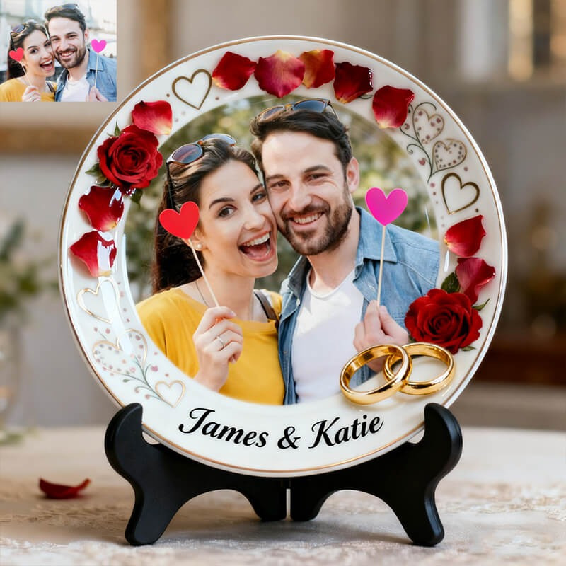Personalized Ceramic Plates Forever Love So Happy For You Two Christmas Gifts For Husband Wife