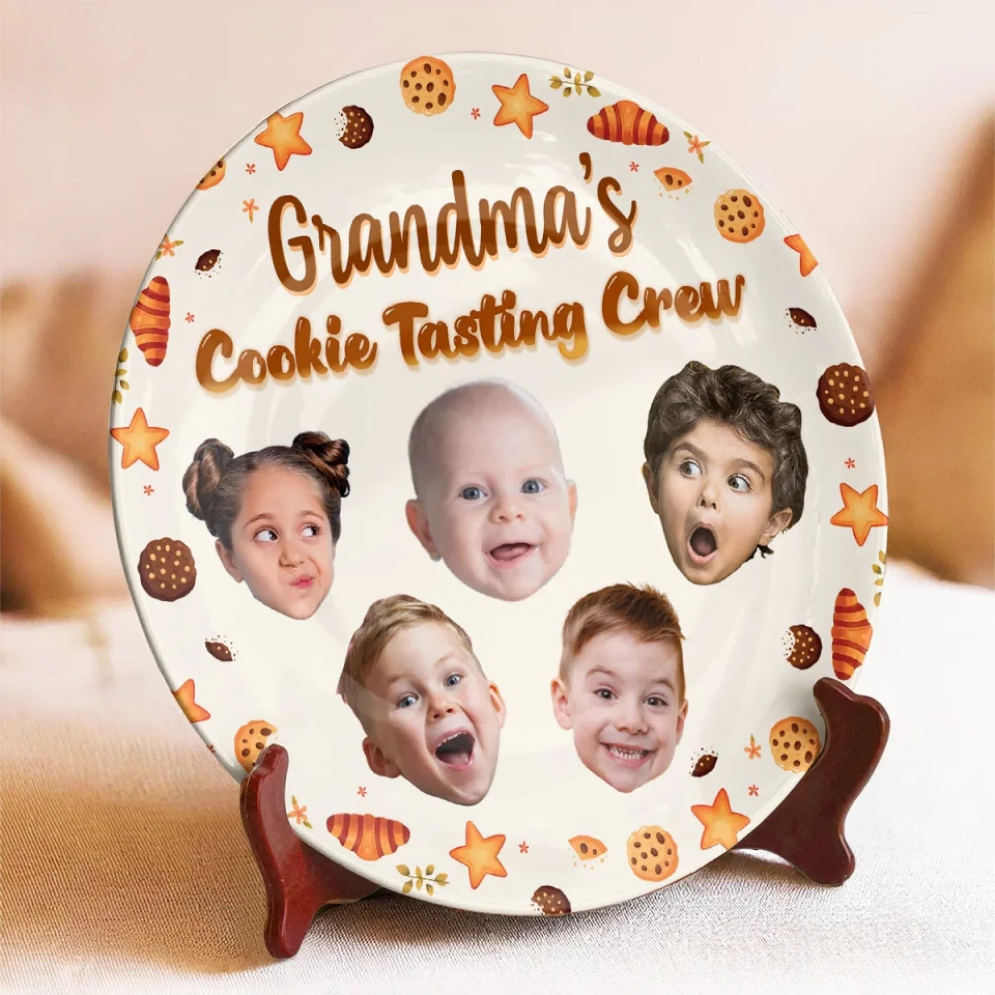 Personalized Ceramic Plates Grandma's Cookie Tasting Crew Best Birthday Gifts For Kids