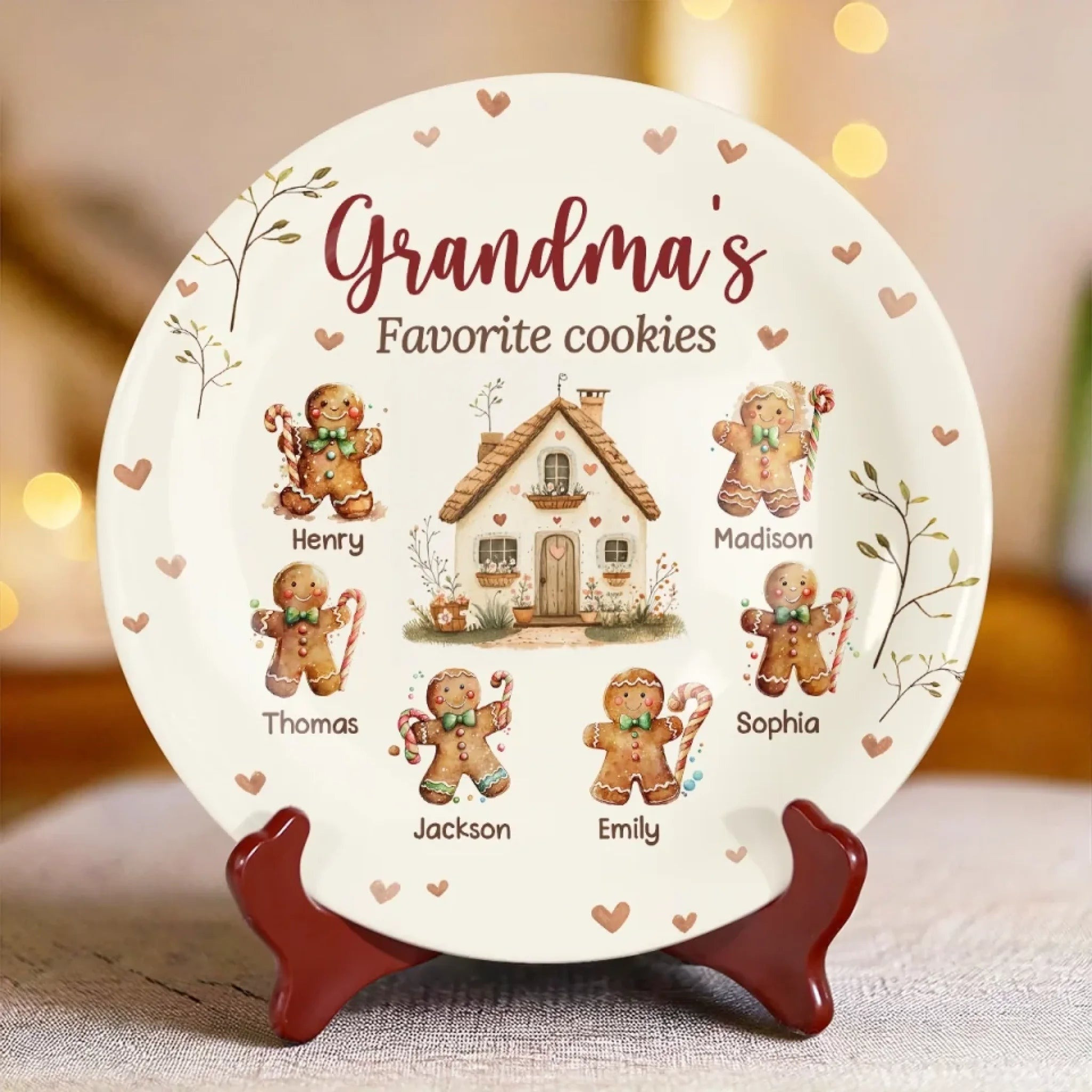 Personalized Ceramic Plates Grandma's Favourite Cookies Happy Birthday Gifts For Kids