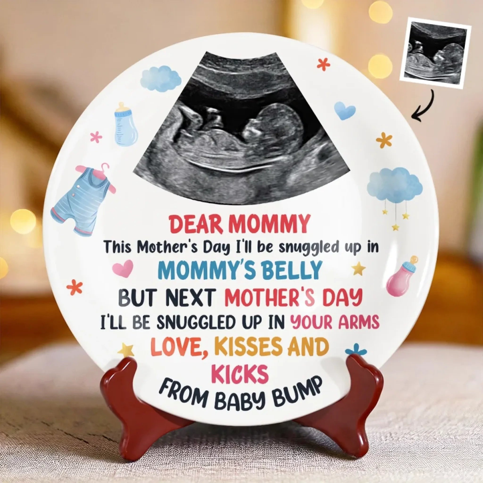 Personalized Ceramic Plates My Tiny Hands To Your Big Heart Ultrasound Gifts For Mom