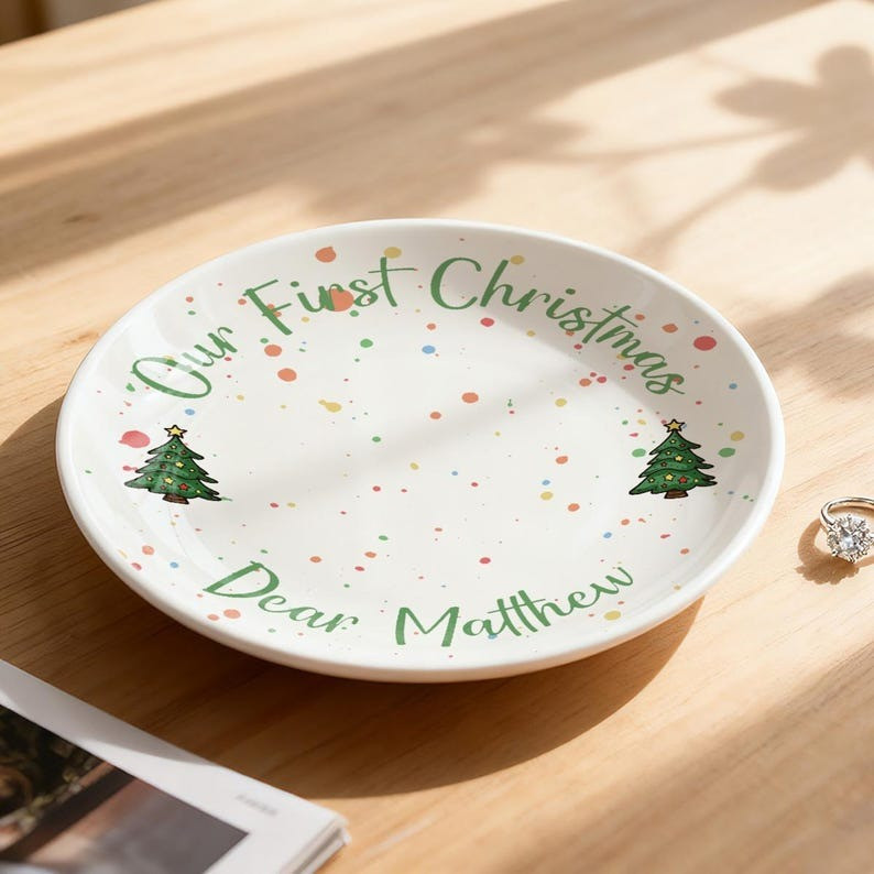 Personalized Ceramic Plates Our First Christmas Best Christmas Gifts For Couples