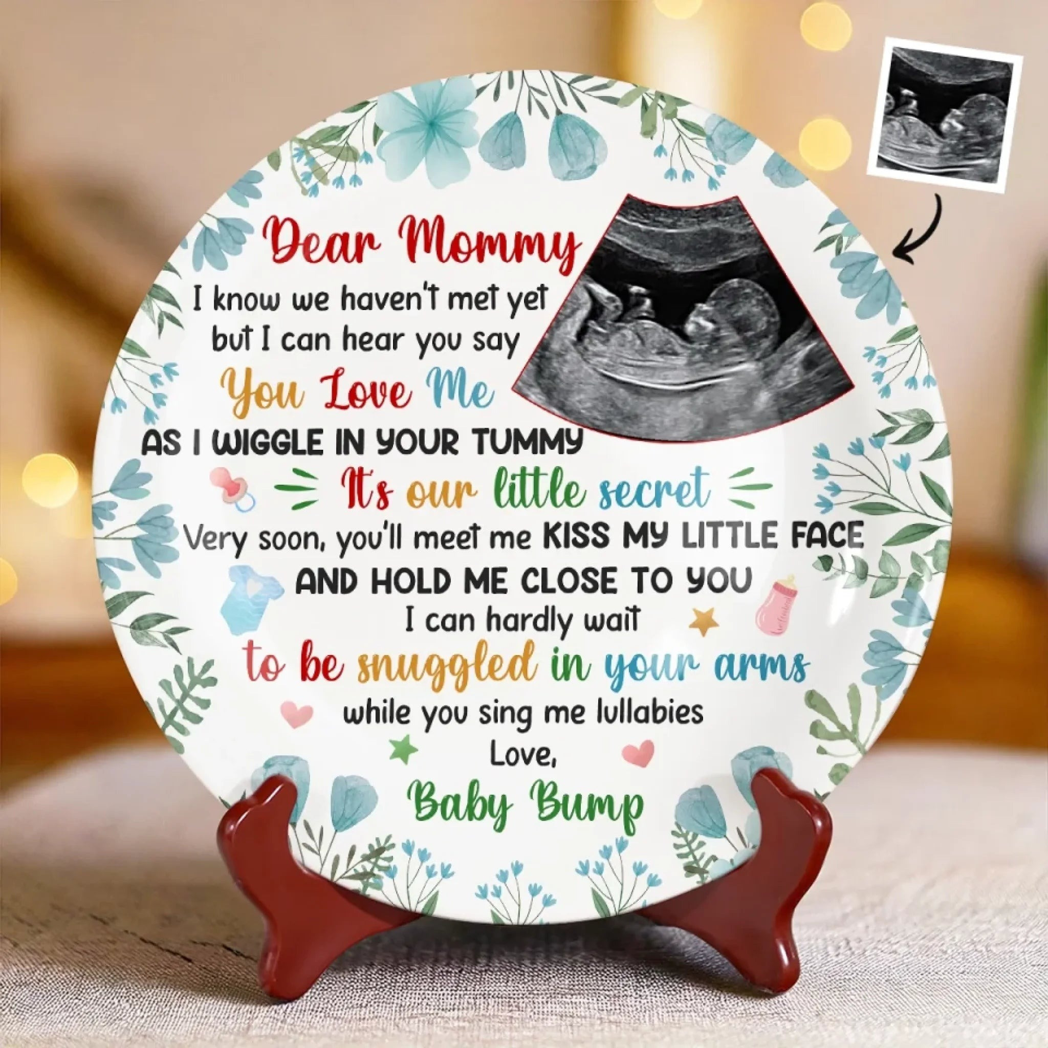 Personalized Ceramic Plates Our Greatest Blessing Is On The Way Ultrasound Gifts For Parents