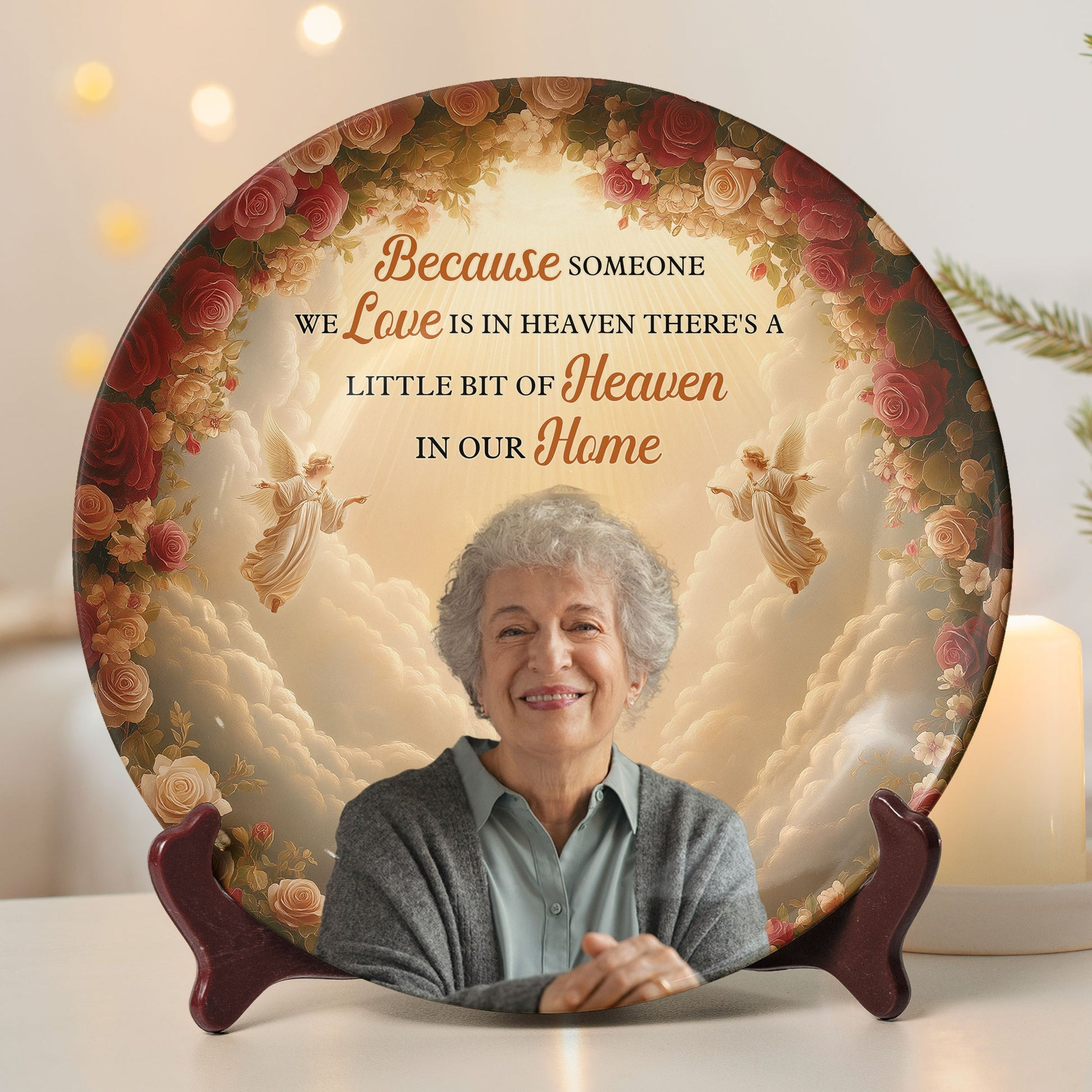 Personalized Ceramic Plates Someone We Love Is In Heaven Memorial Christmas Gifts For Mom