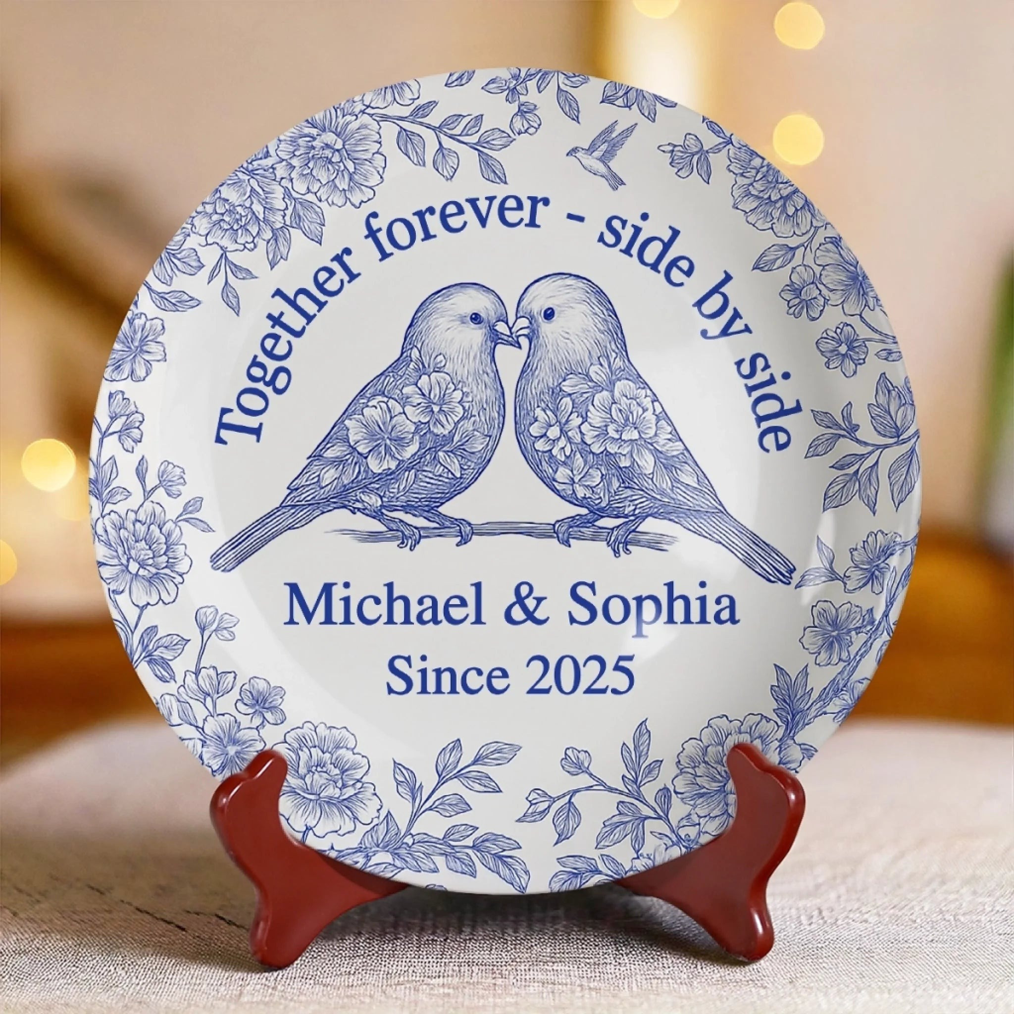 Personalized Ceramic Plates Together Forever Side By Side Anniversary Gifts For Husband Wife
