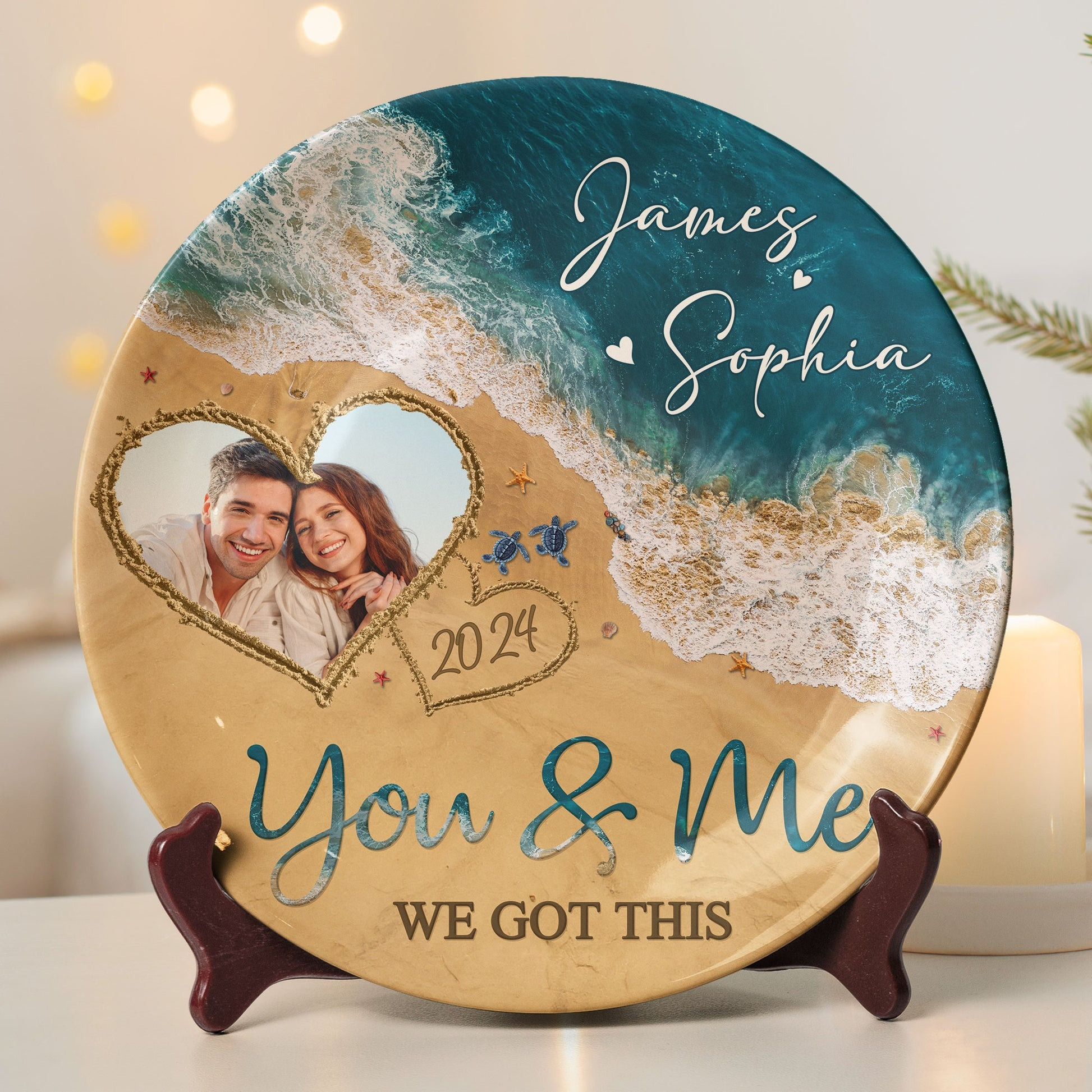 Personalized Ceramic Plates You & Me We Got This Beach Scene Perfect Gifts For Married