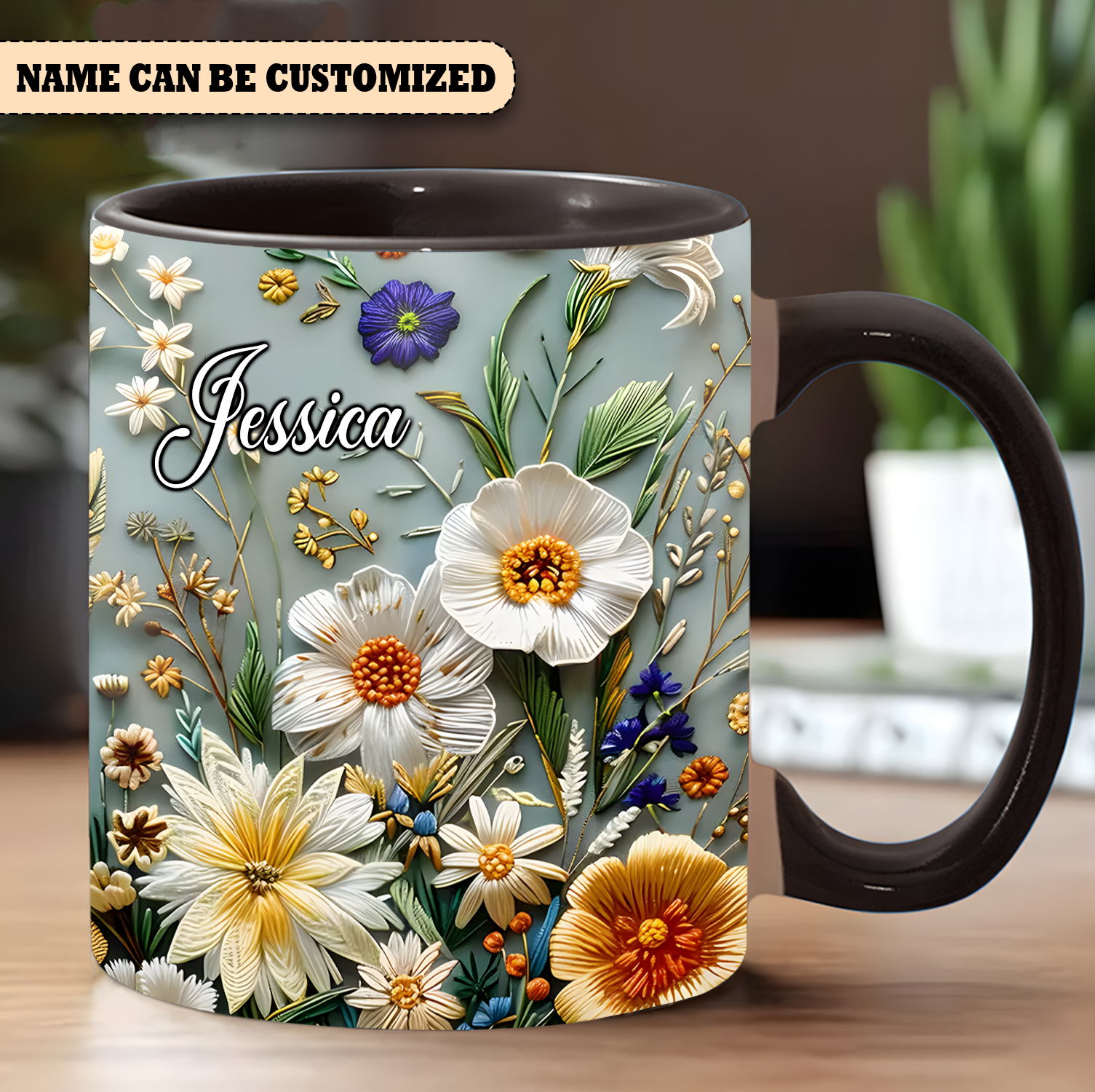 Personalized Charming Flowers Mug Floral Design Tea Mugs Best Gifts For Mother