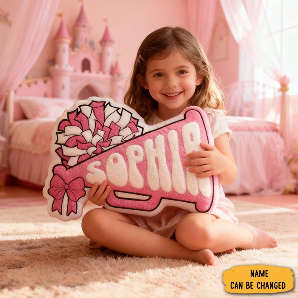 Personalized Cheerleading Decorative Pillow Featuring Your Name For Kids
