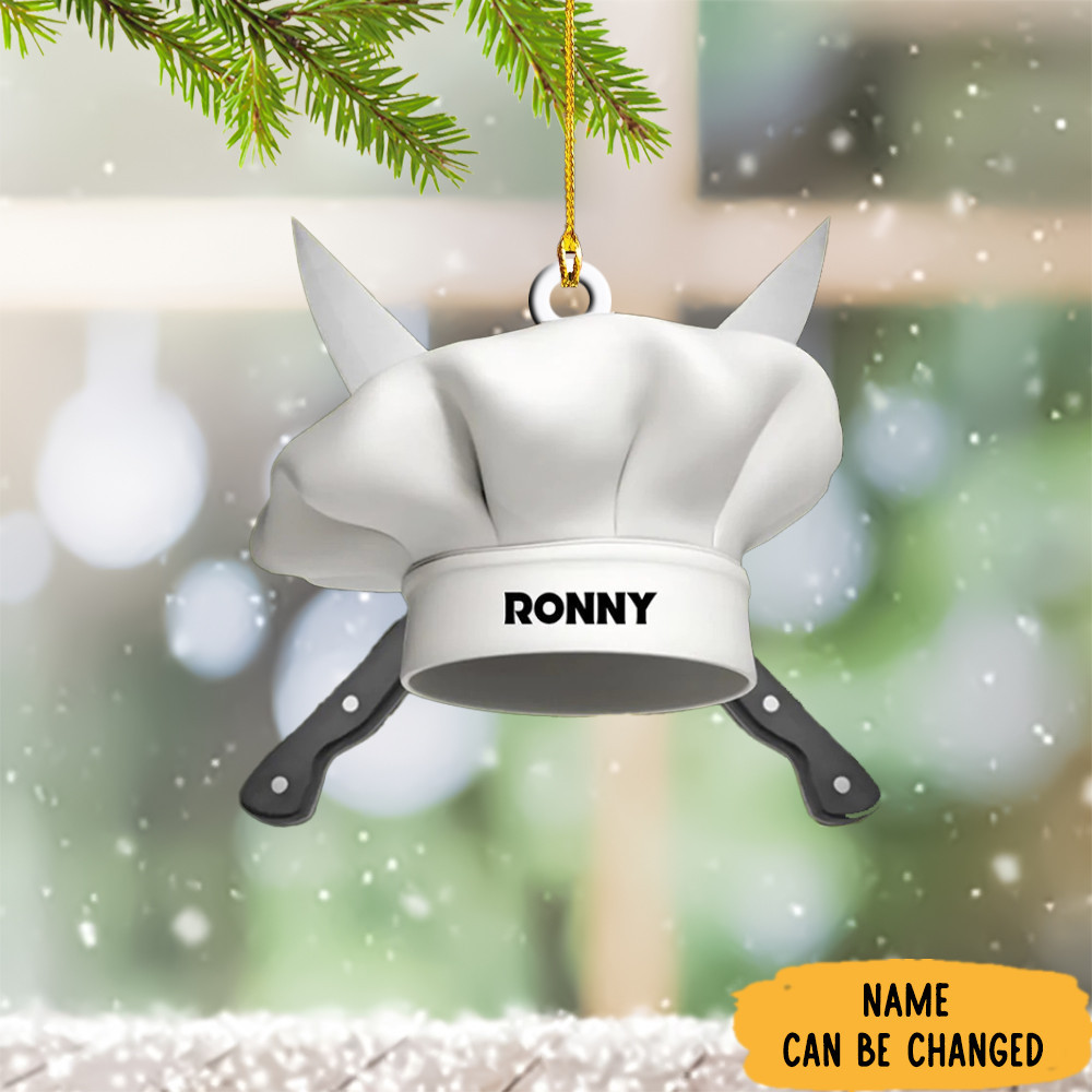 Personalized Chef Christmas Ornament Chef Hat Ornament Decoration Gift Ideas