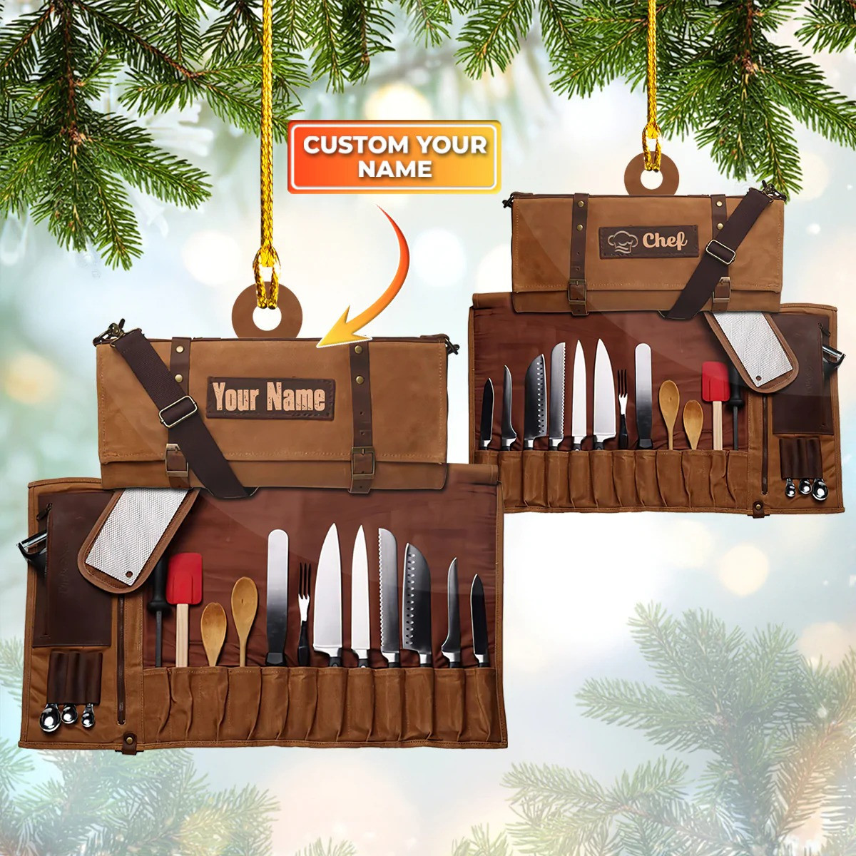Personalized Chef Christmas Ornament Chef Ornaments For Christmas Gifts For Cooking Lovers