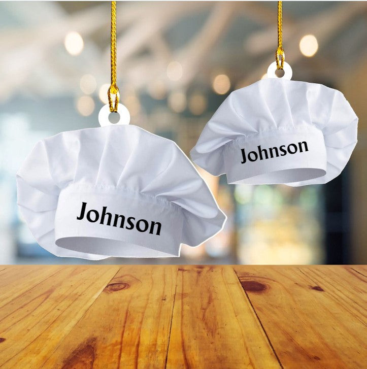 Personalized Chef Hat Custom Shaped Ornament Acrylic Chef Ornament for Chef