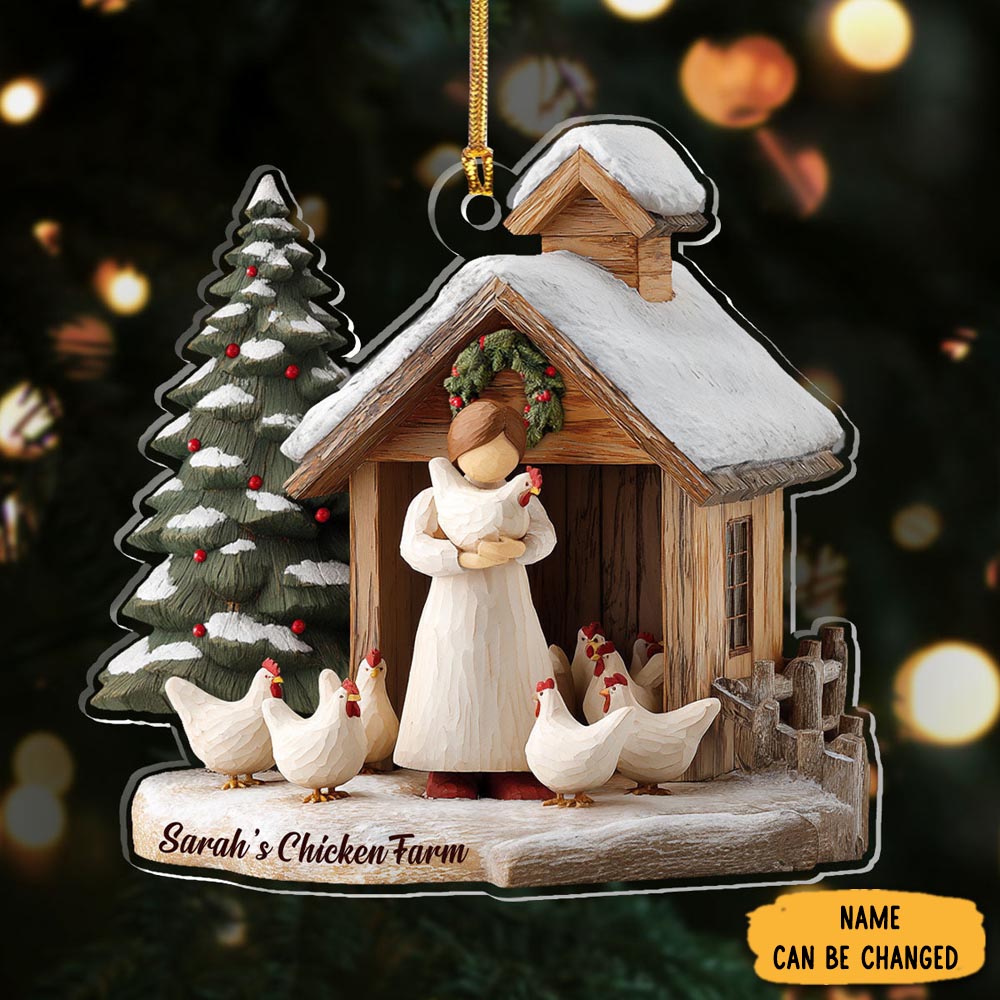 Personalized Chicken Farm Christmas Ornament Christmas Tree Decor Xmas Gifts For Chicken Lovers