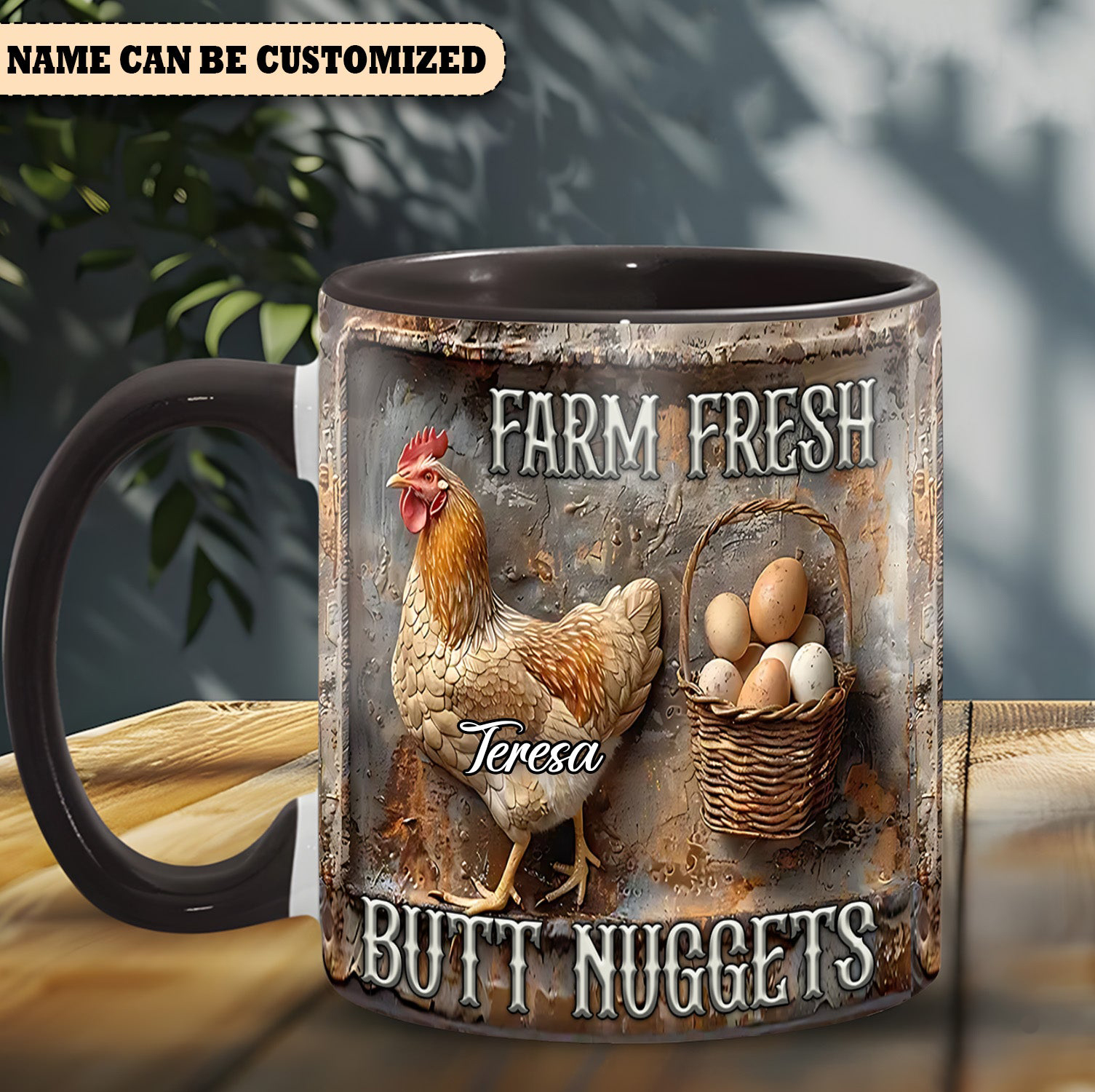 Personalized Chicken Farm Fresh Butt Nuggets Mug Vintage Coffee Mug Chicken Lovers Presents