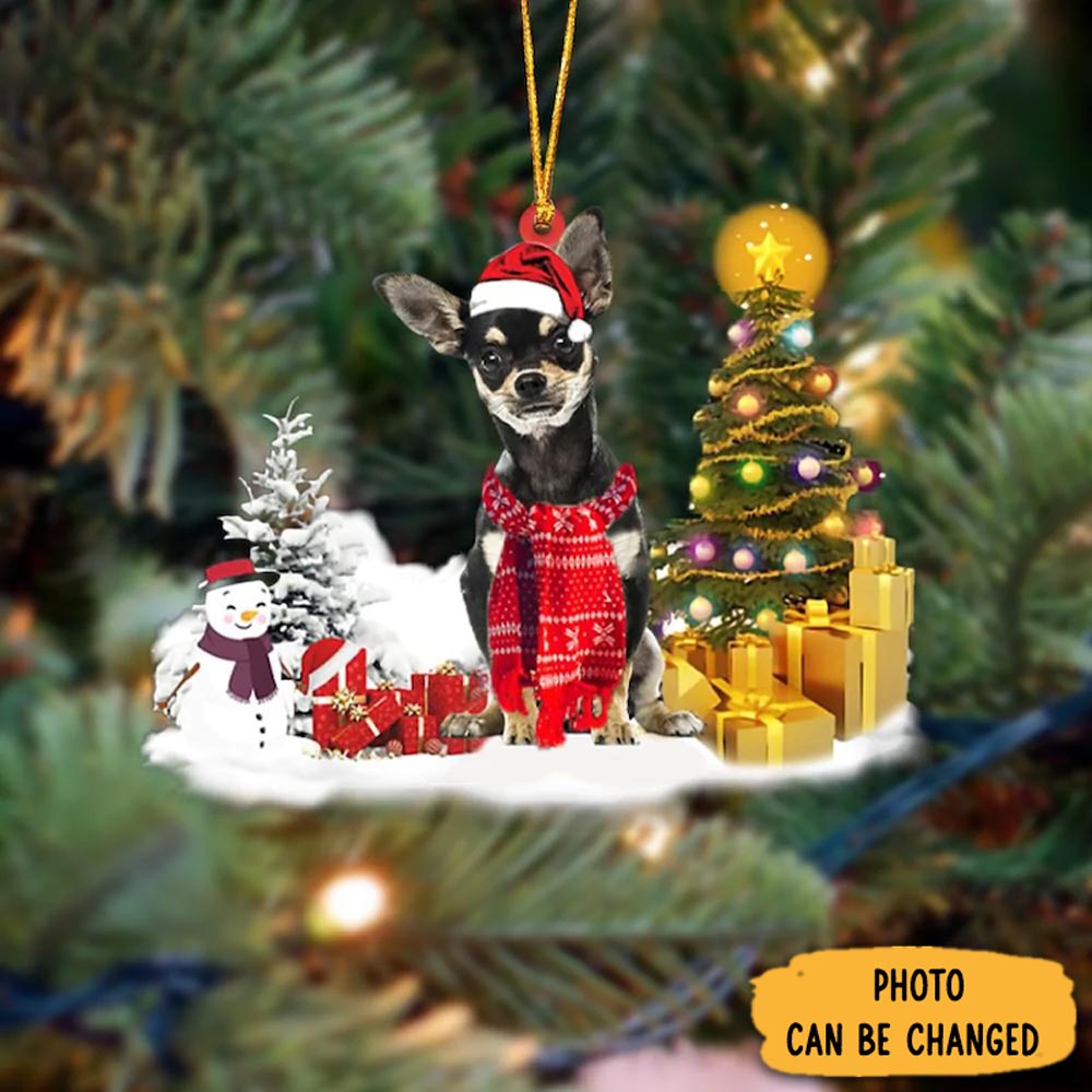 Personalized Chihuahua Christmas Ornament Joyful Holiday Season Ornament Gift