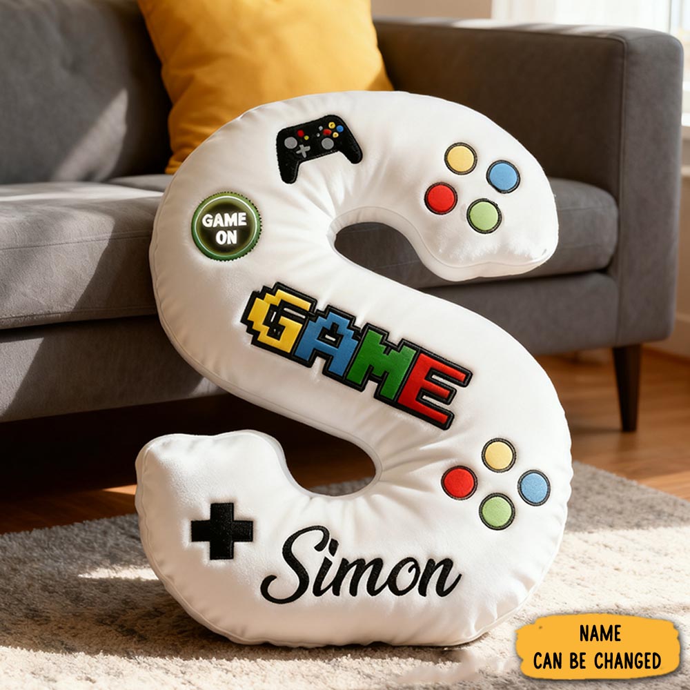 Personalized Children S Alphabet Pillow Gift For Game Lover