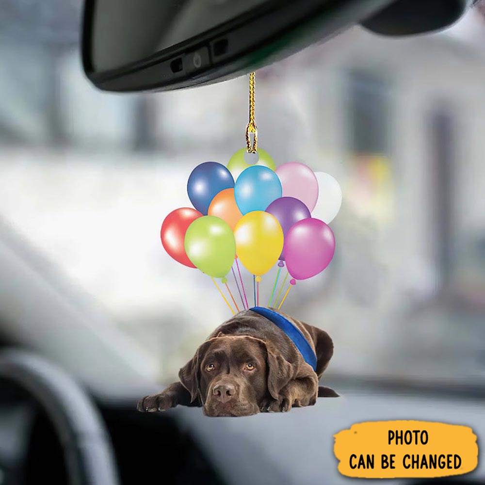 Personalized Chocolate Labrador Fly With Bubbles Car Hanging Ornament Timeless Ornament For Holiday Memories