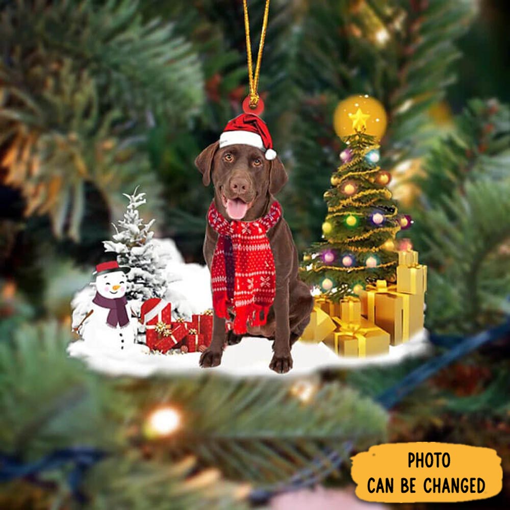 Personalized Chocolate Labrador Retriever Christmas Ornament Perfect Christmas Ornament Gift