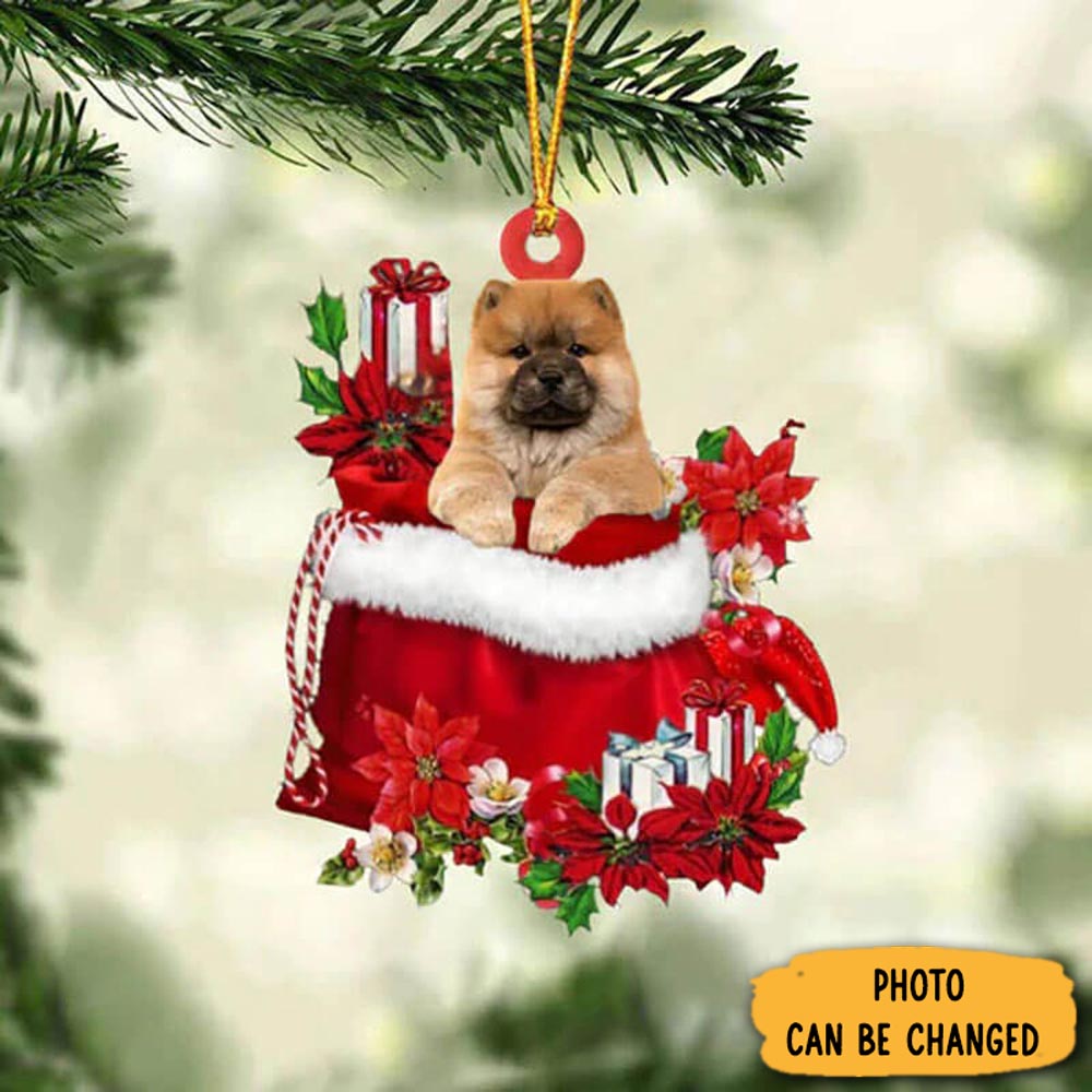 Personalized Chow Chow In Gift Bag Christmas Ornament Unique Thanksgiving Ornament Idea