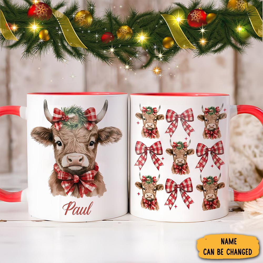 Personalized Christmas Cow Mug Xmas Themed Drinking Cup Gifts For Christmas