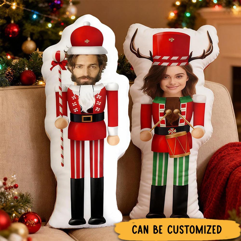 Personalized Christmas Funny Custom Face Photo Pillow for Couple for Girlfriend Boyfriend Valentine's Day Gift Christmas Gift for Husband Wife
