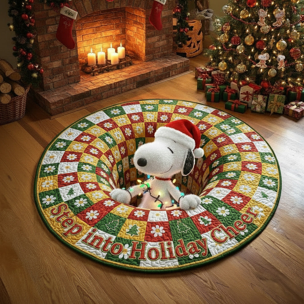 Personalized Christmas Gifts For Cartoon Lover Quilted Round Mat - Best Inappropriate Christmas Gifts