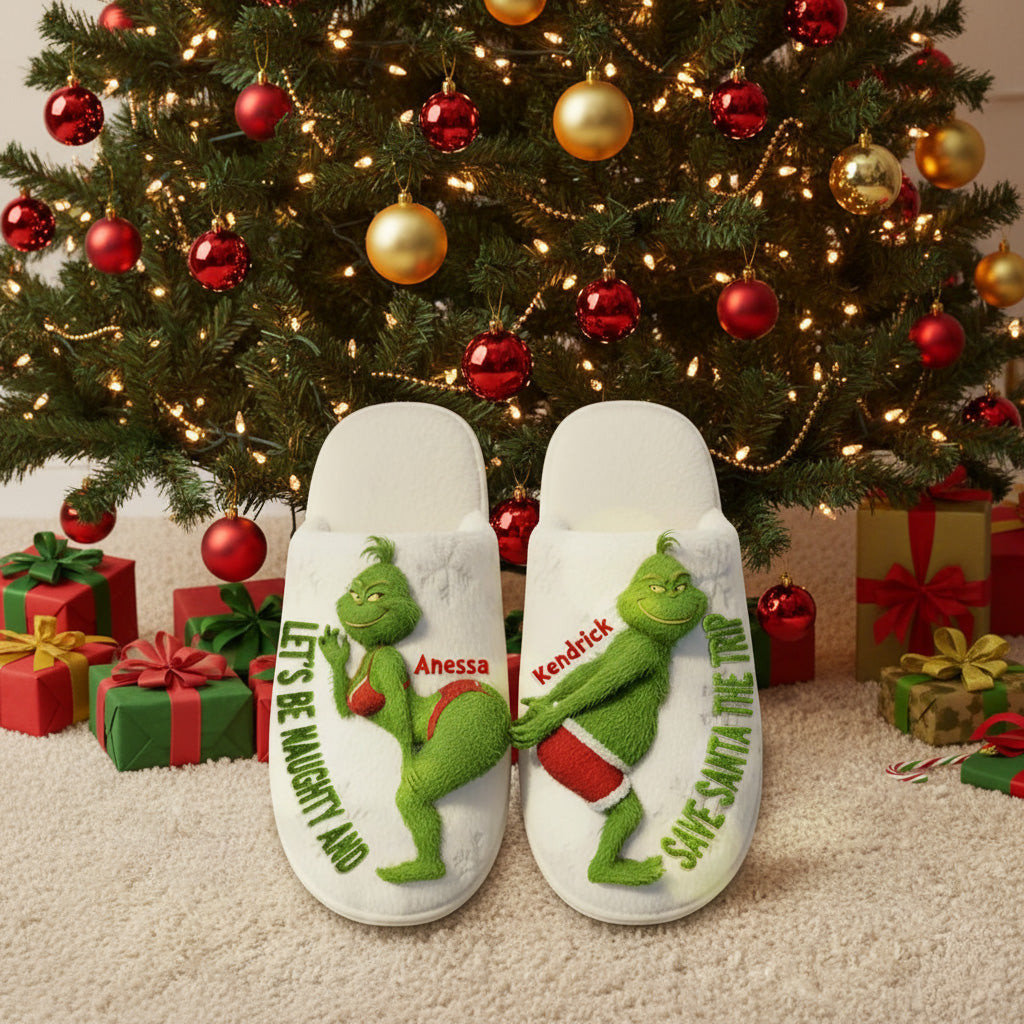 Personalized Christmas Gifts For Couple Home Slippers - Inappropriate Christmas Gifts For Best Friend
