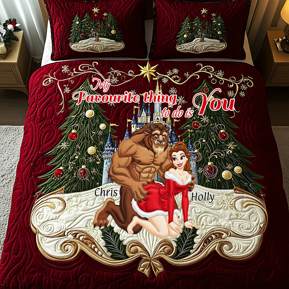 Personalized Christmas Gifts For Couple Quilt Bed Set - Novelty Christmas Ornaments Funny