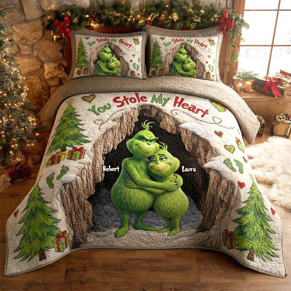 Personalized Christmas Gifts For Couple Quilt Bedding Set - Secret Santa Gifts Funny Ideas