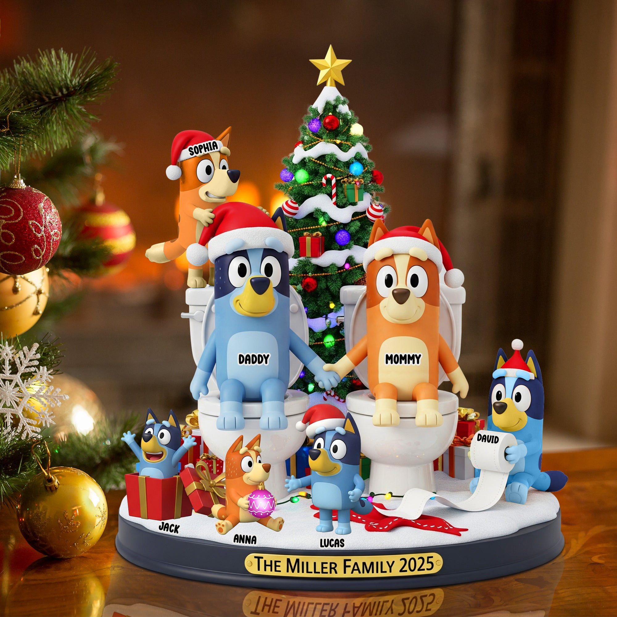 Personalized Christmas Gifts For Family Acrylic Plaque - Silly Christmas Gifts For Coworkers