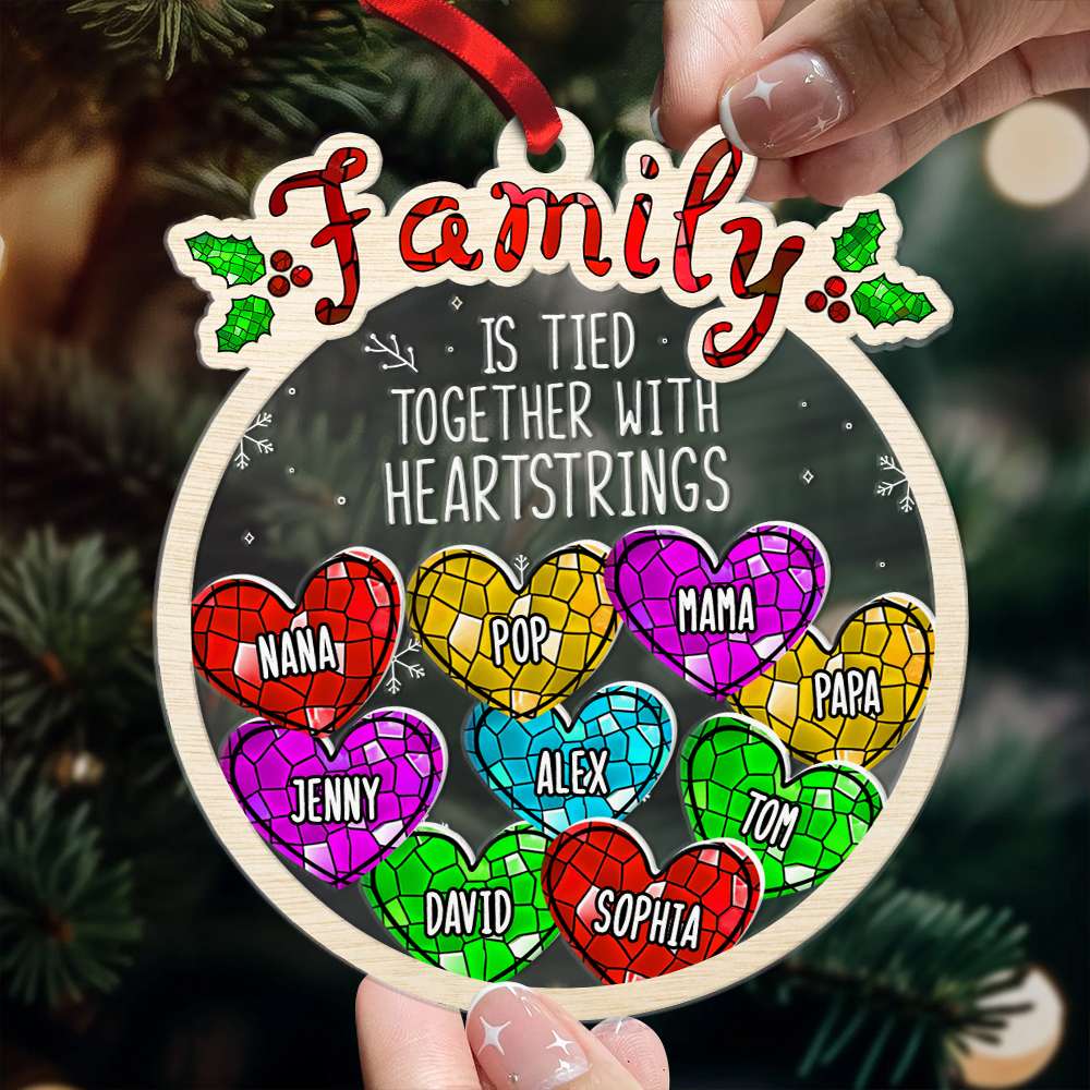 Personalized Christmas Gifts For Family, Family Is Tied Together With Heartstrings Ornament - Christmas Ornament Gift Idea Personalized Christmas Gifts For Family, Family Is Tied Together With Heartstrings Ornament - Christmas Ornament Gift Idea
