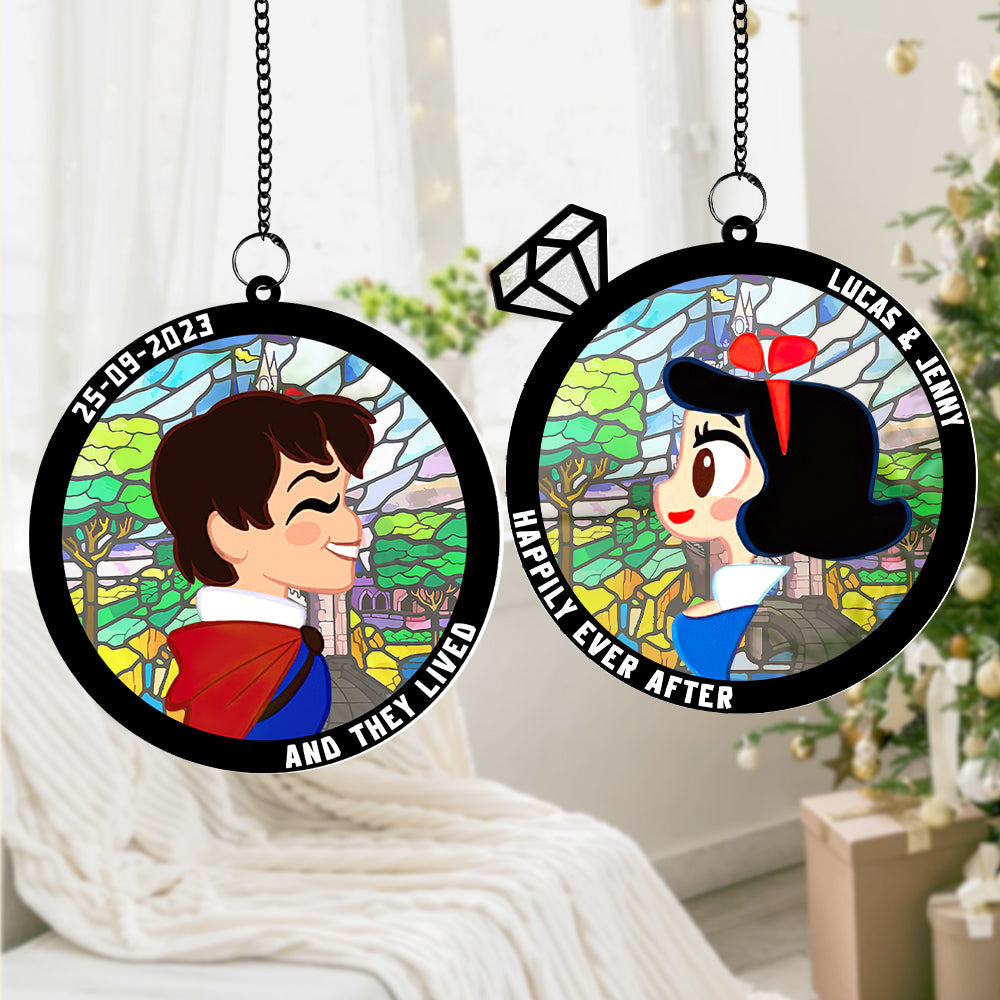 Personalized Christmas Gifts For Matching Couple Suncatcher Ornament - Xmas Ornament Gift