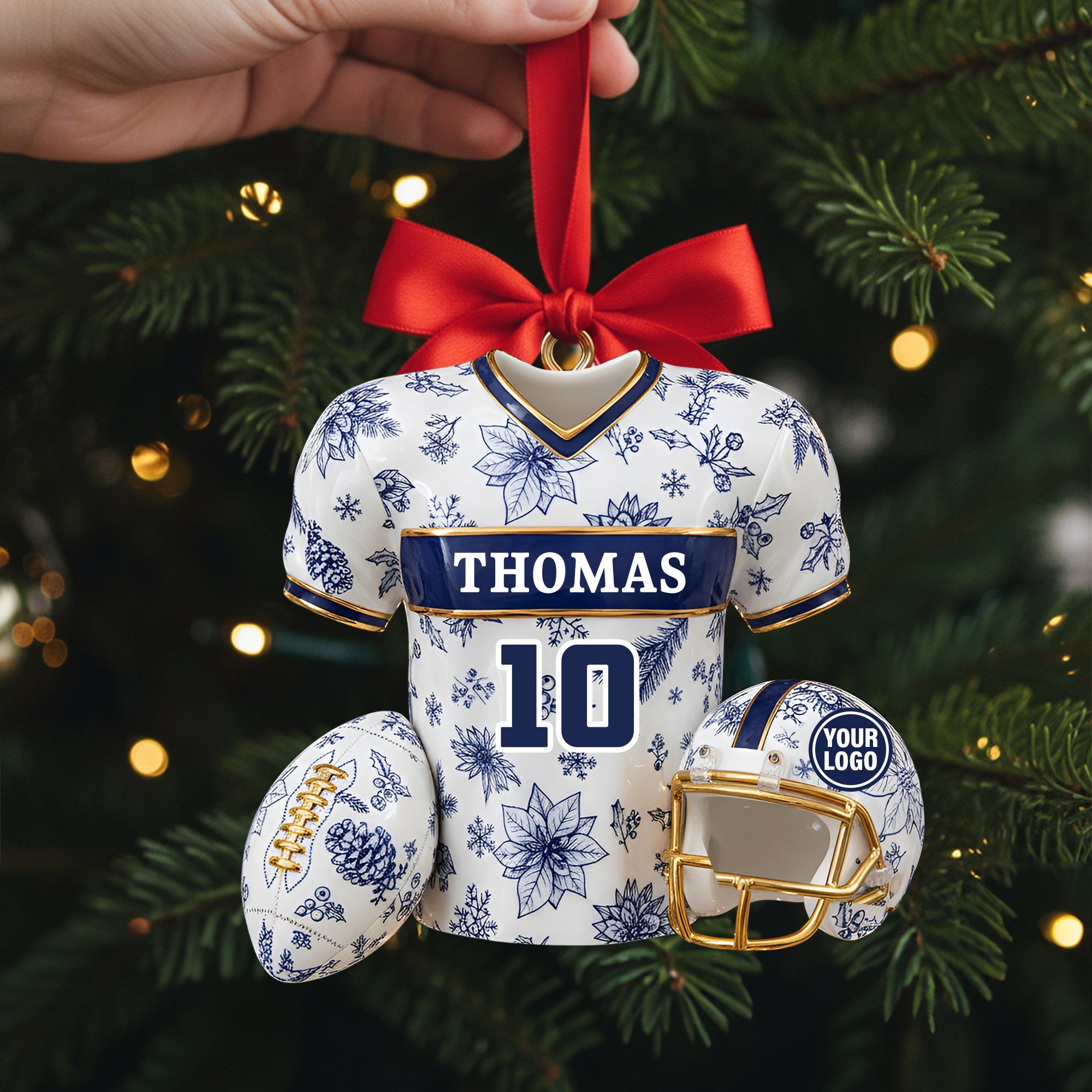 Personalized Christmas Holiday Sports Jersey Ornament - Funny Christmas Ornament Gift