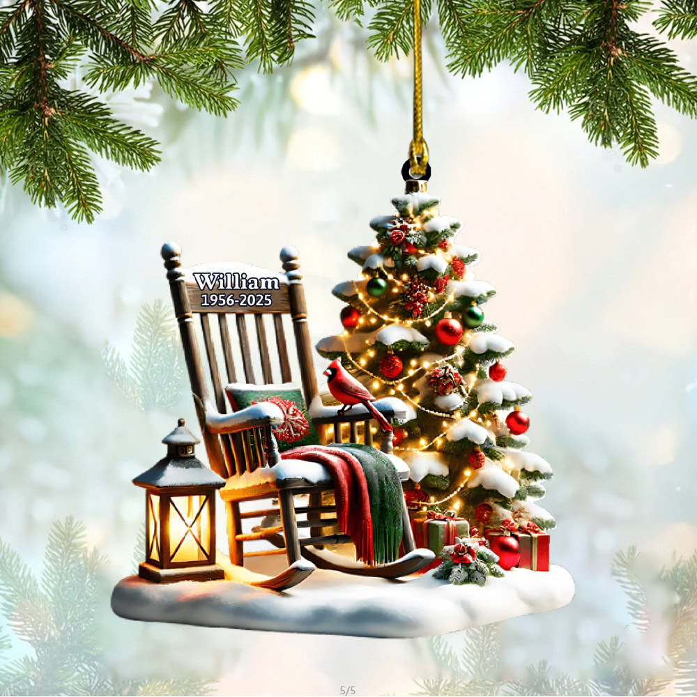 Personalized Christmas In Heaven Custom Flat Acrylic Ornament Gift For Memorial