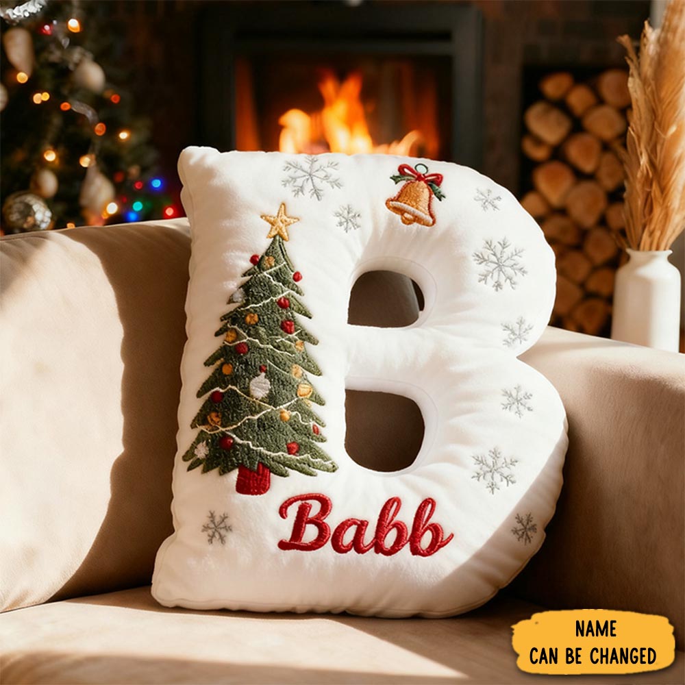 Personalized Christmas Letter Pillow Holiday Decor Graphic 3d Print Soft Plush Throw Pillow Gifts For Kids