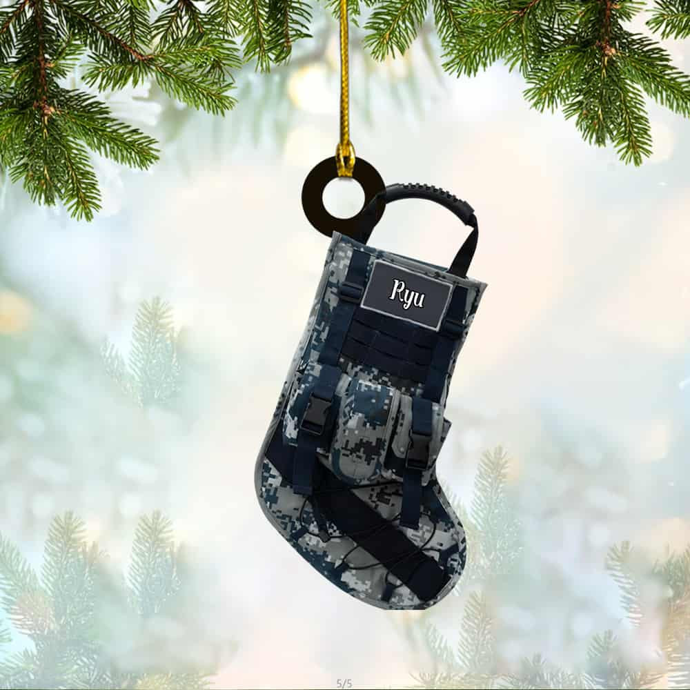 Personalized Christmas Military Themed Holiday Stockings Personalized Ornament