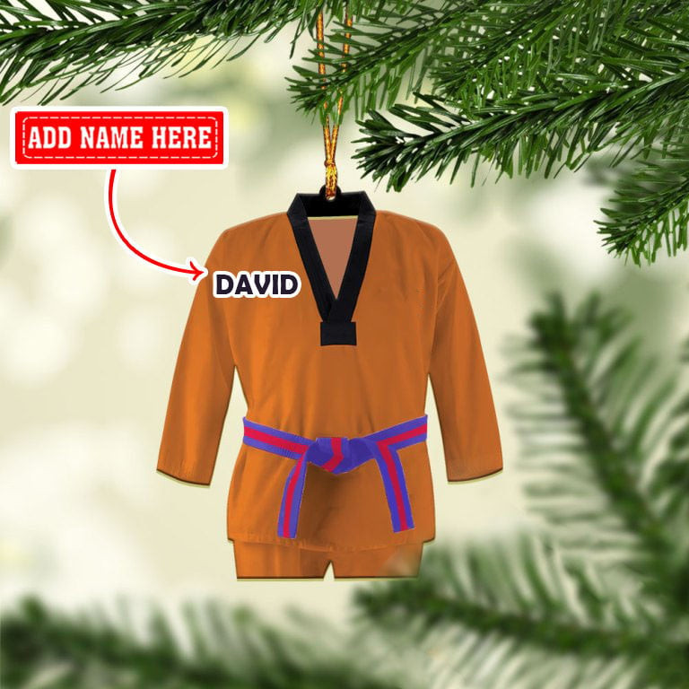 Personalized Christmas Taekwondo Multi Color Uniform Christmas Ornaments 2D Flat Ornament