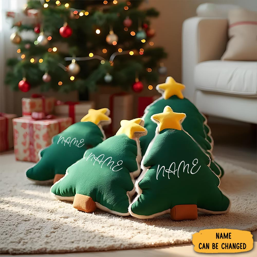 Personalized Christmas Tree Pillow Family Christmas Gifts Graphic 3d Print