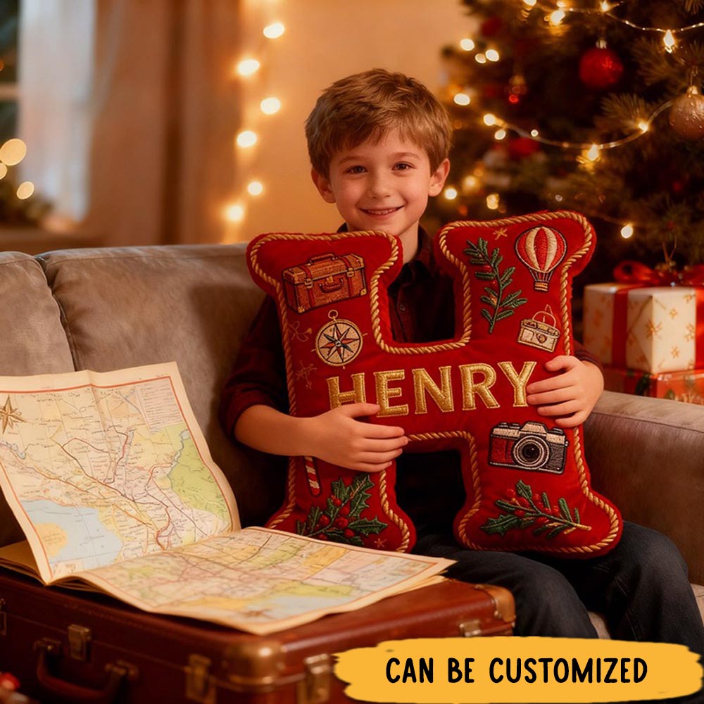 Personalized Christmas Trip Letter Pillow Graphic 3D Print Travel Items Pillow for Travel Lovers