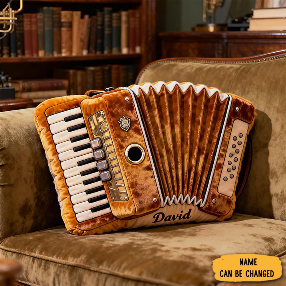 Personalized Classic Accordion Pillow Music Themed Sofa Decor Gift For Accordion Players