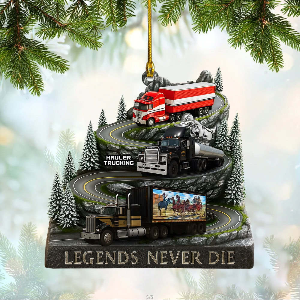 Personalized Classic Trucks Christmas Custom Flat Acrylic Ornament Gift For Truckers