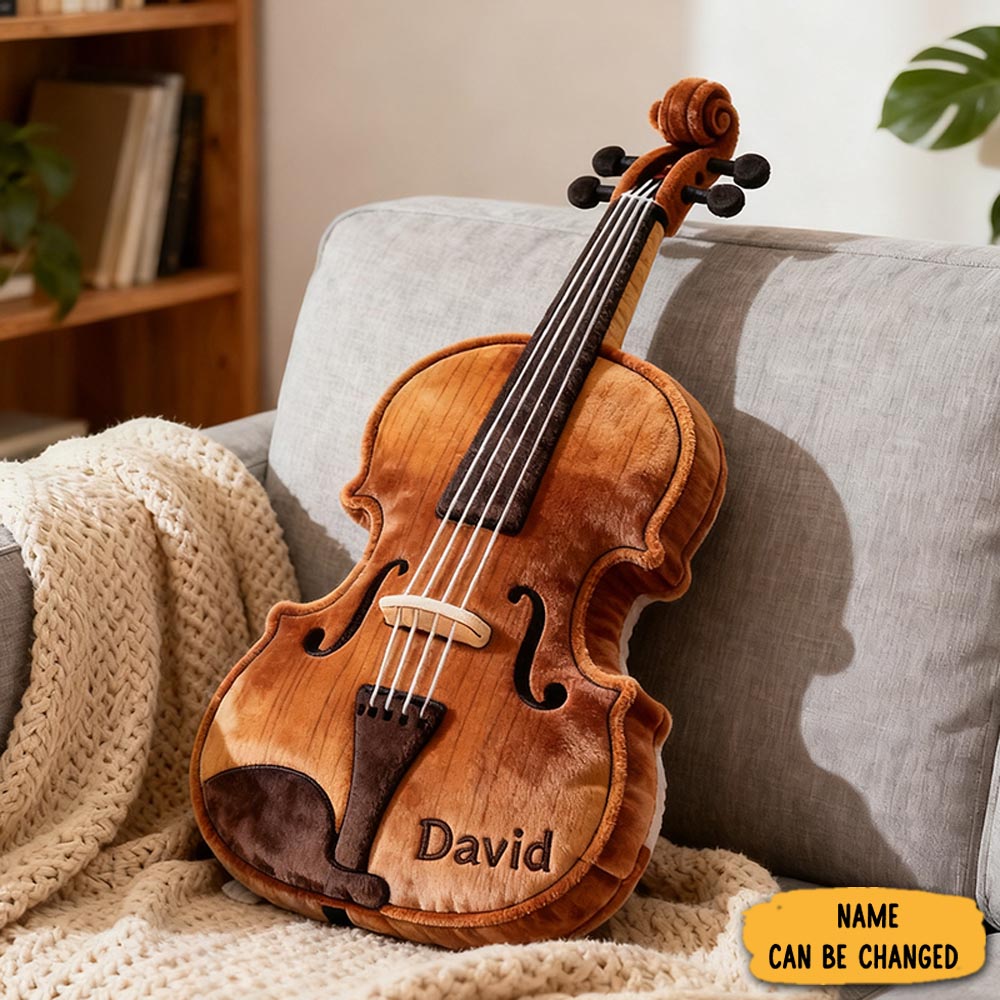 Personalized Classic Violin Pillow Music Themed Home Decor Gift For Violin Lovers
