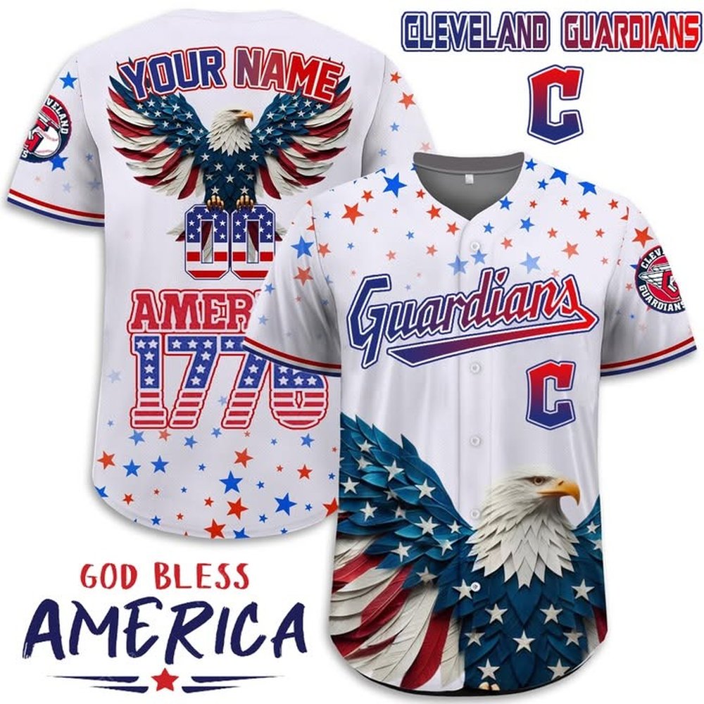 Personalized Cleveland Guardians Independence Day 4th Of July Jersey Guardians Merch Best Gift For Baseball Lover