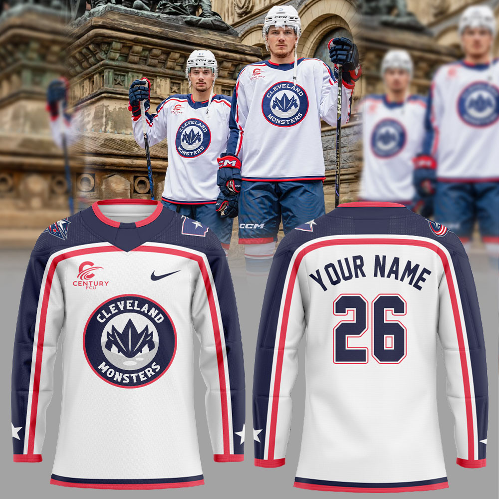 Personalized Cleveland Monsters Hockey Jersey Fan Merch Best Gifts For Hockey Fans Personalized Cleveland Monsters Hockey Jersey Fan Merch Best Gifts For Hockey Fans