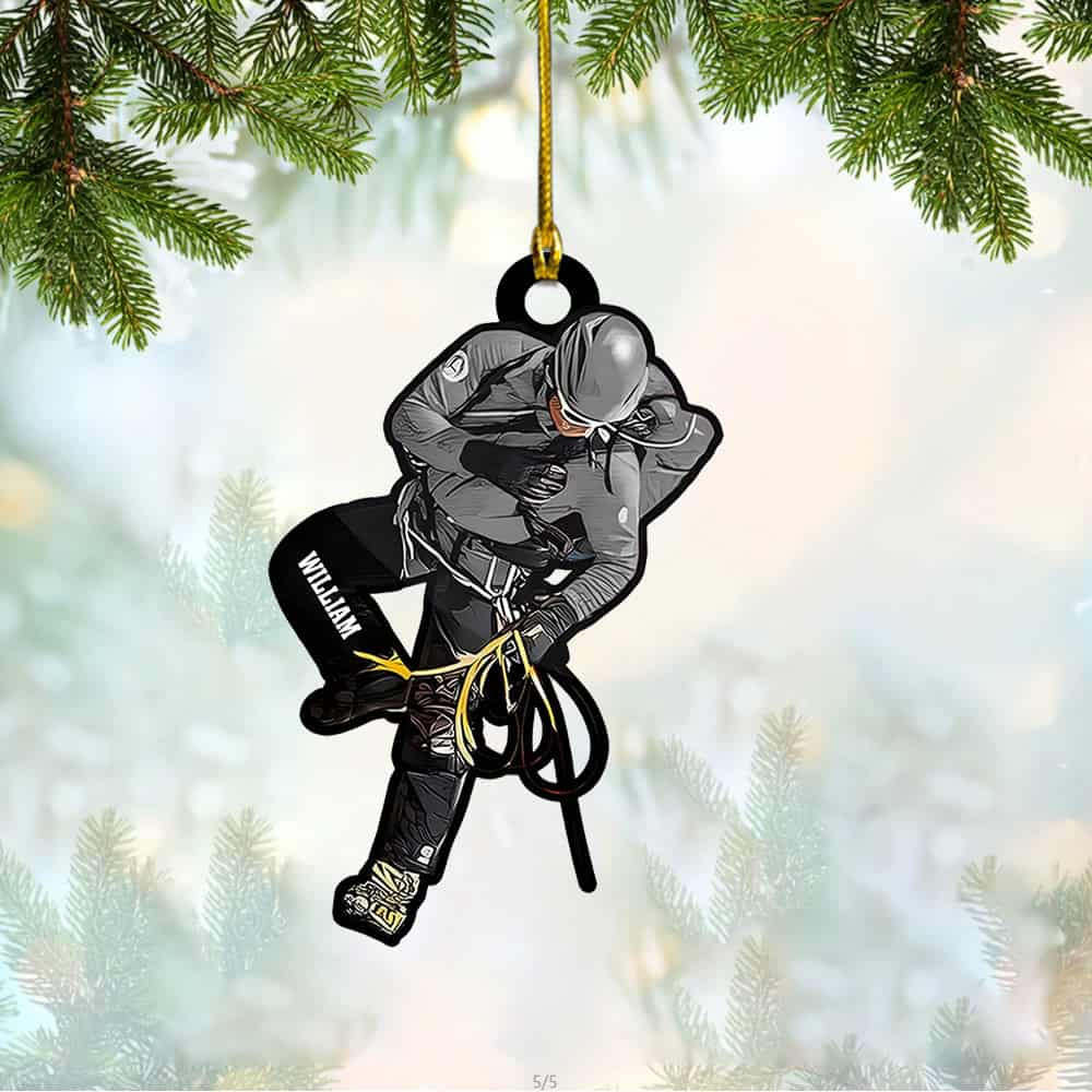 Personalized Climbing Christmas Ornament Custom Name Climbing Ornament Gift For Climber