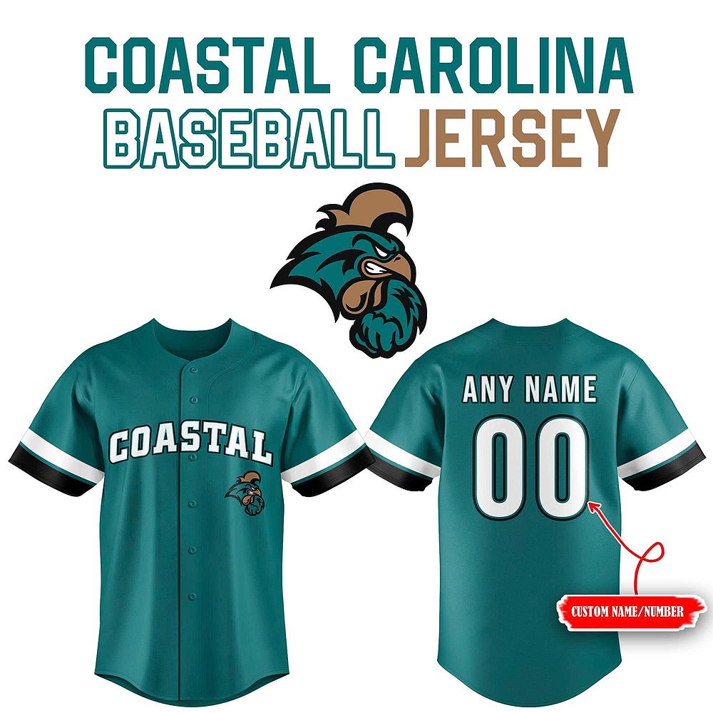 Personalized Coastal Carolina Baseball Jersey Gift Ideas For Husband