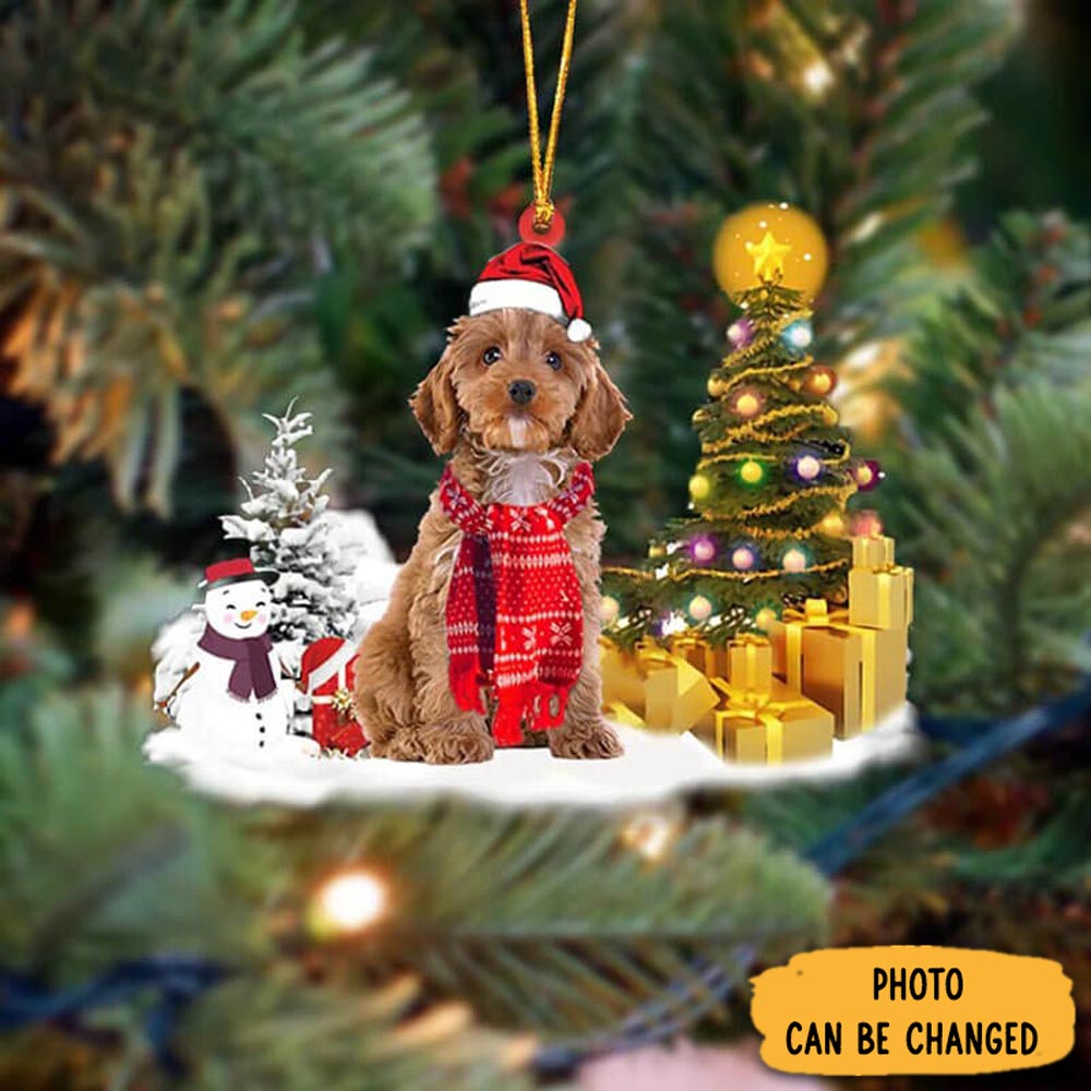 Personalized Cockapoo Christmas Ornament Joyful Holiday Season Ornament Gift