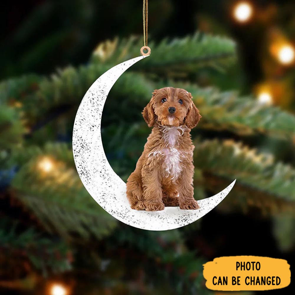Personalized Cockapoo Sit On The Moon Ornament Thoughtful Ornament Gift For Dad