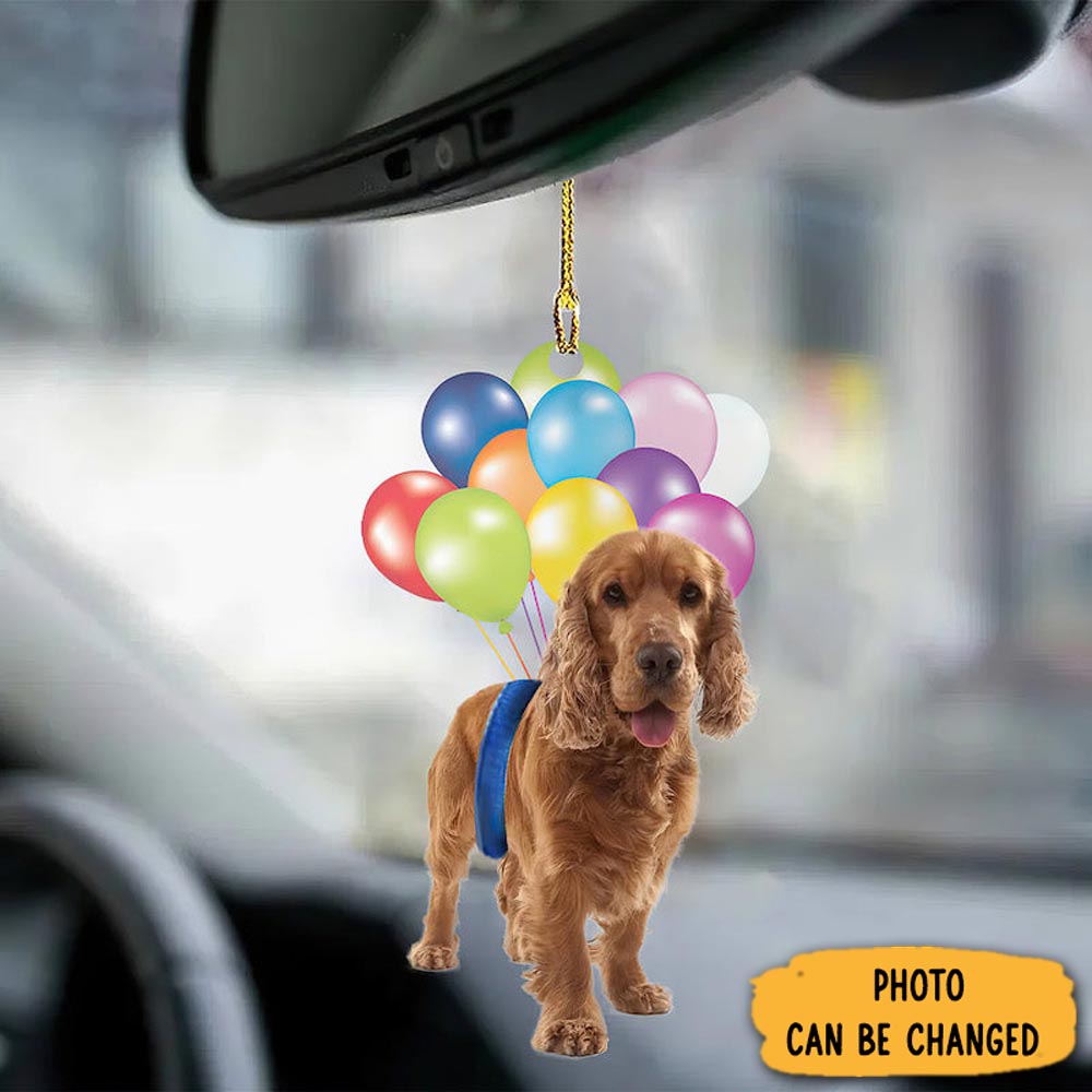 Personalized Cocker Spaniel Fly With Bubbles Car Hanging Ornament Festive Holiday Ornament Collection