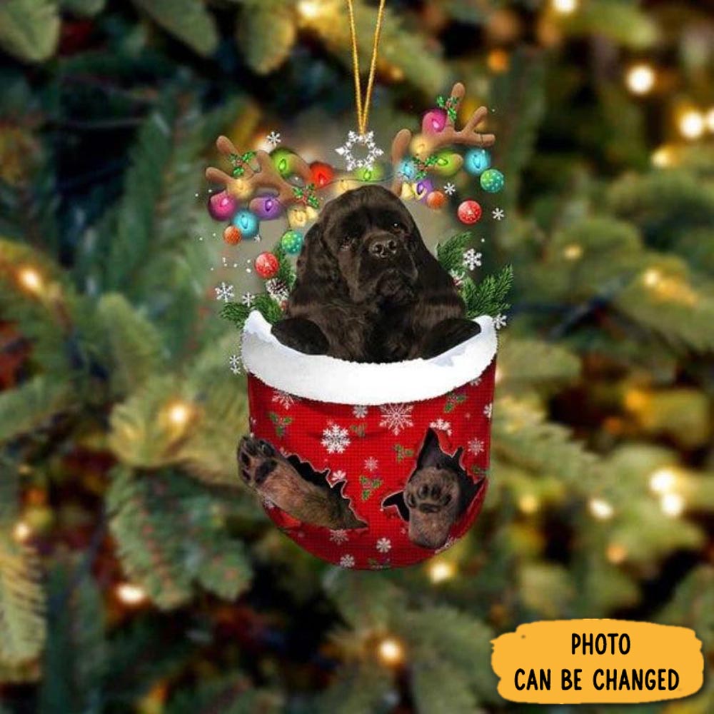 Personalized Cocker Spaniel In Snow Pocket Christmas Ornament Classic Christmas Ornament Gift