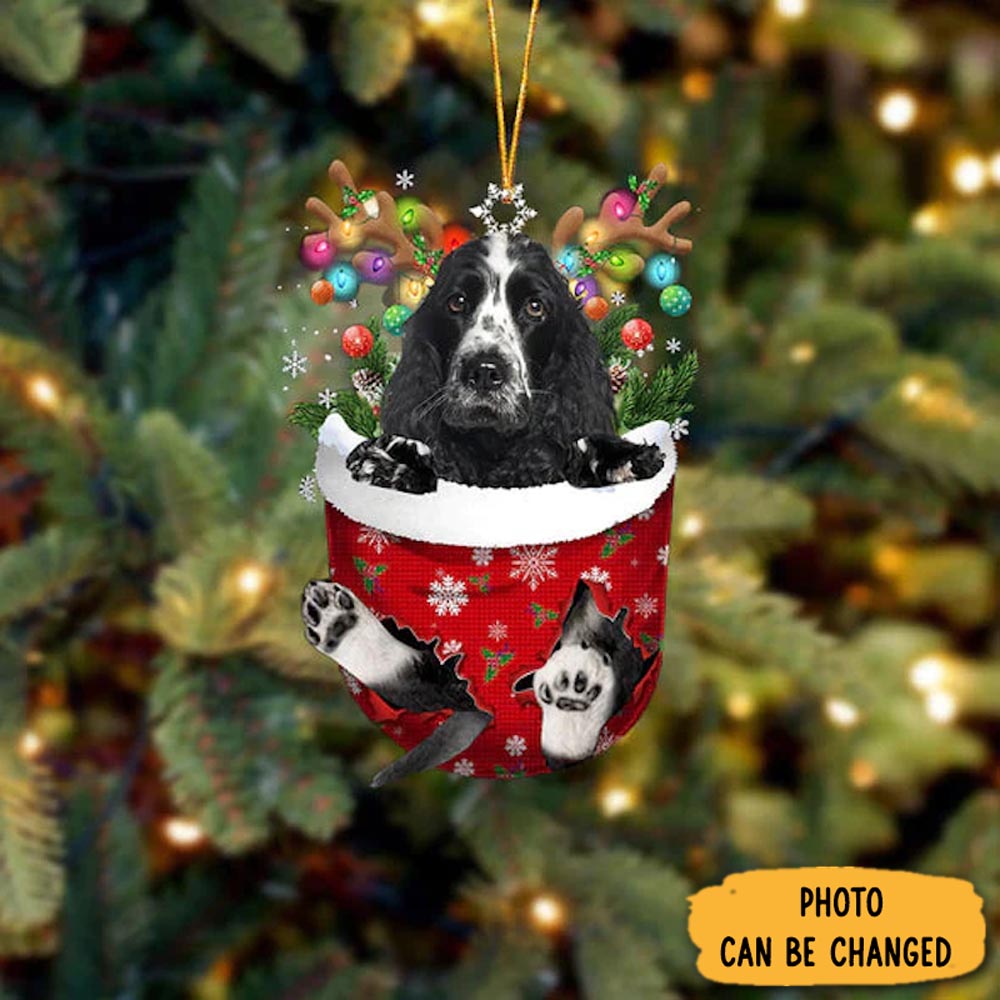 Personalized Cocker Spaniel In Snow Pocket Christmas Ornament Holiday Ornament For Home & Family